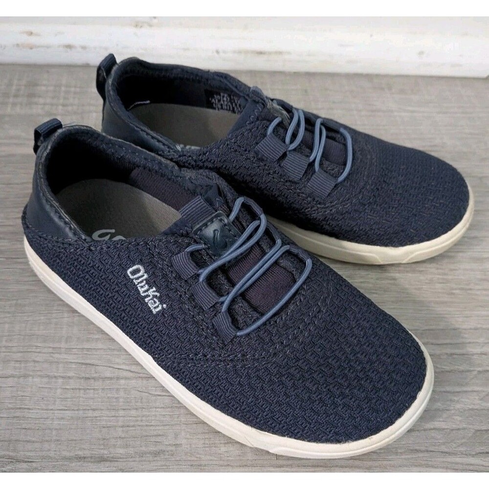 Olukai Alapa Li Shoes Youth Kids Boys Sz 11 Blue Slip On Sneakers Beach Navy